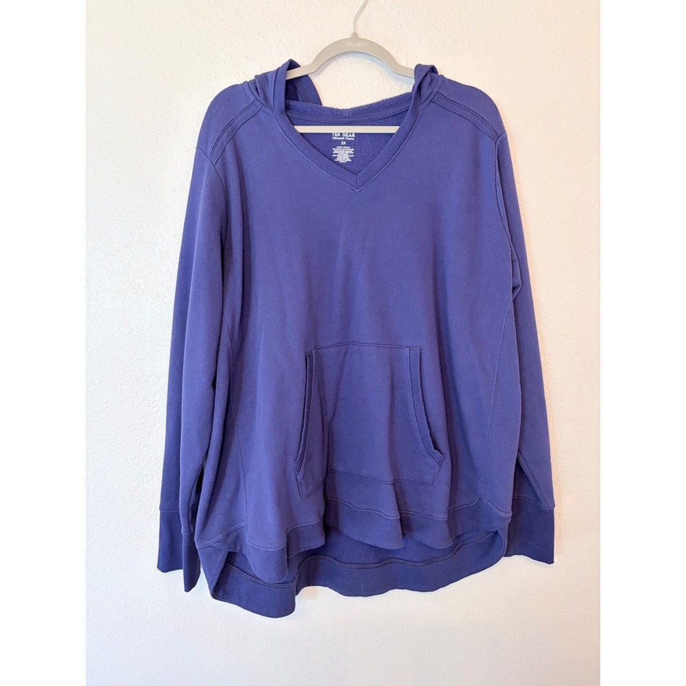 Tek Gear Ultrasoft Fleece V-Neck Sweatshirt Purple Pullover Womens 2X RN73277
